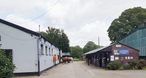 The outside of the riding school