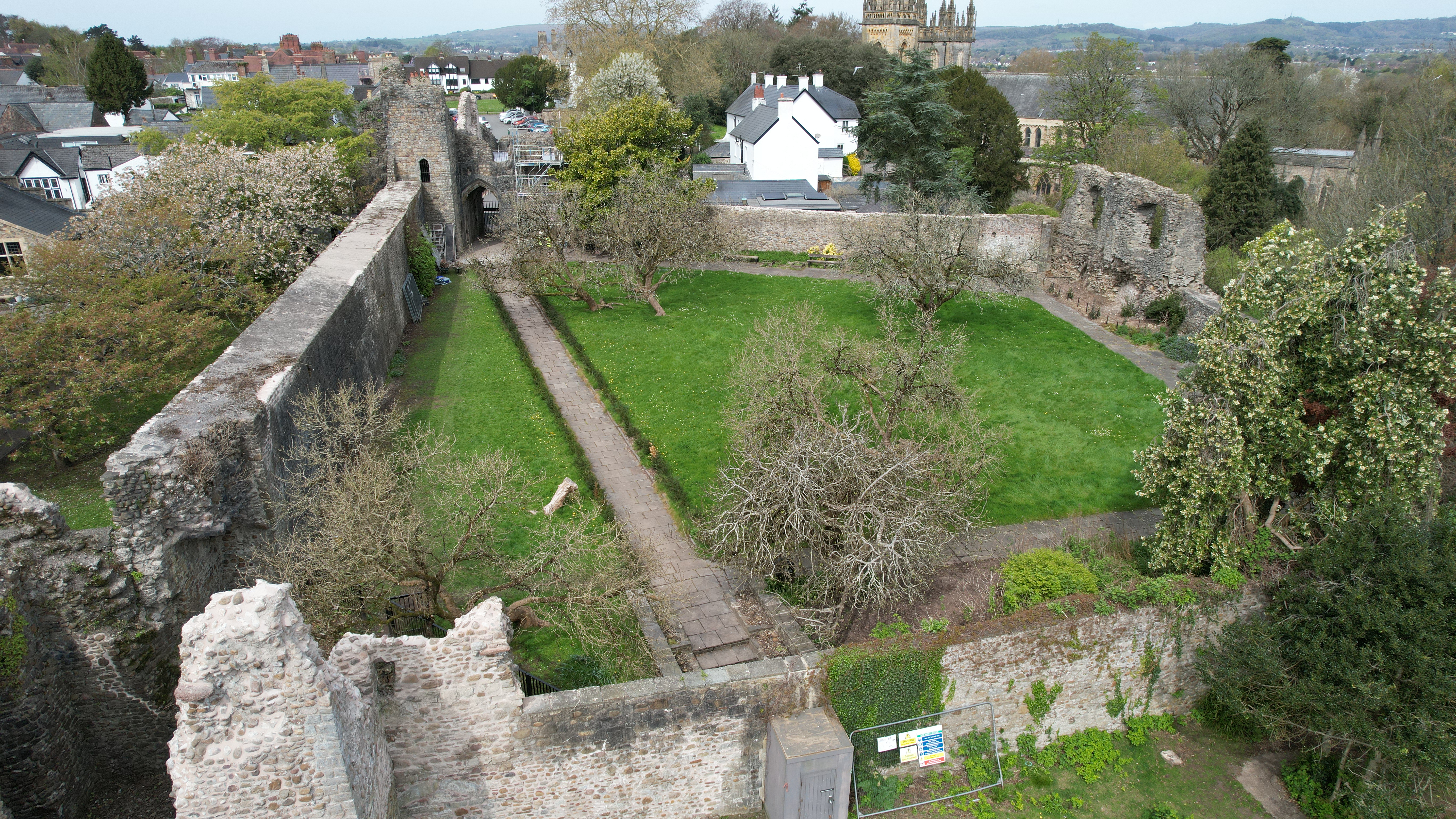 View across Old Bishop's Palace from above